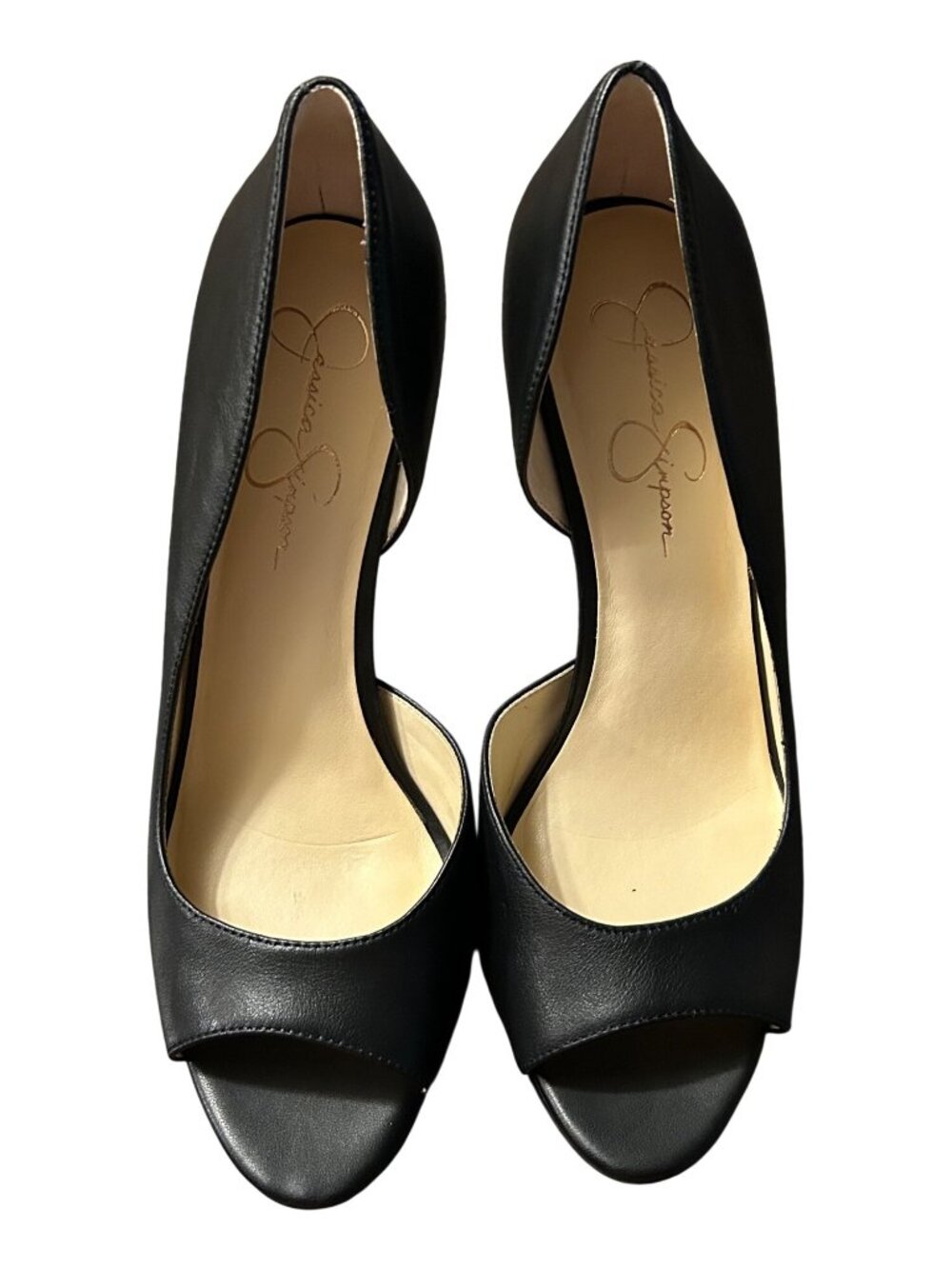 Jessica Simpson Black Peep Toe High Heel Pumps Size 8.5M fashion